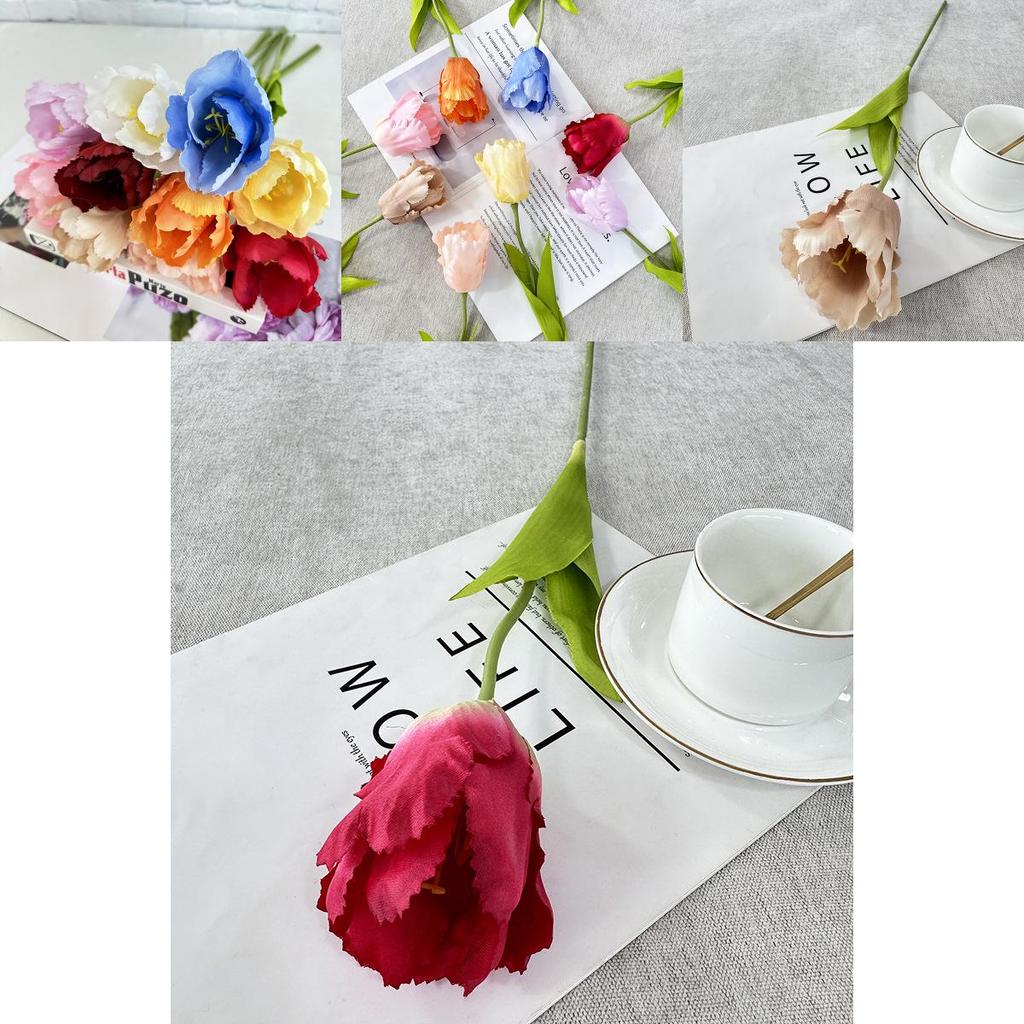 Romantic Tulip Fake Flower For Home Ornaments Wedding Shoots Creative Displays