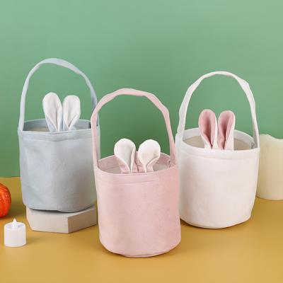 5pcs Easter Bunny Ears Candy Handbag DIY Easter Storage Large Capacity Easter Egg Search Basket Party Atmosphere Decoration Gift