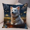 Moon Boat Butterfly Dog Corgi Cushion Cover Double Print Decor Pet Animal Pillowcase Soft Plush Pillow Case for Car Sofa Home