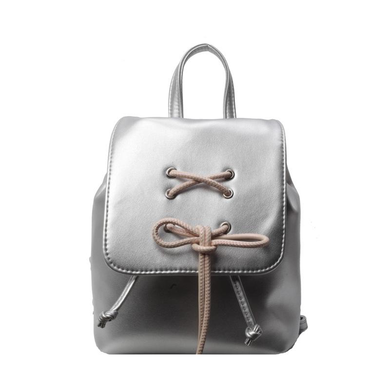 Bow double shoulder small bag women's new trendy fashion backpack cute portable shoulder bag schoolbag