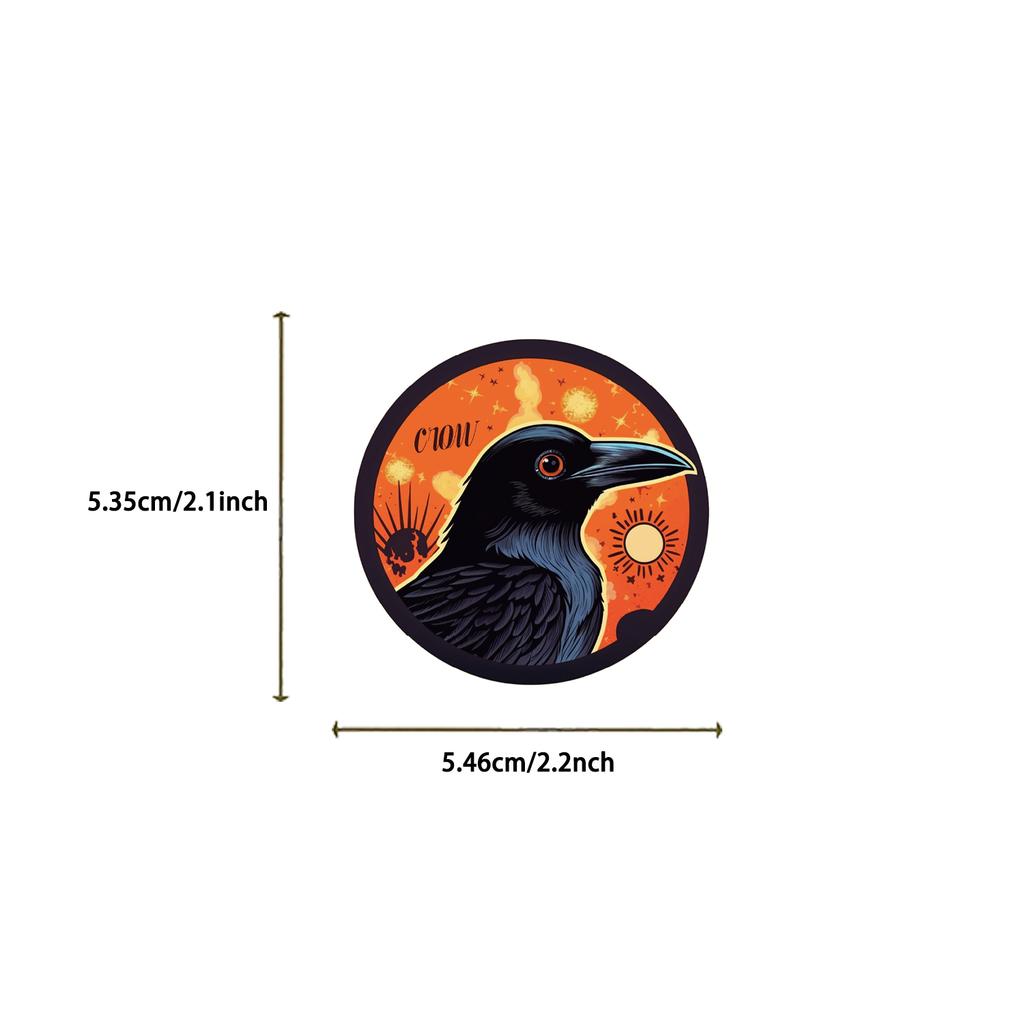 50PCS Dark Dread Crow Sticker DIY Phone Laptop Luggage Skateboard Graffiti Cartoon Animal Decals Fun for Kid Gift