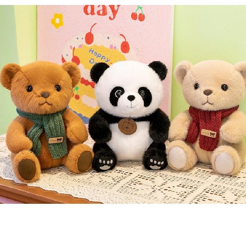 Scarf Bear Panda Plush Toy Room Decoration Ornaments Children Festivals Gift