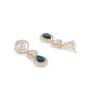 Green Stones Dazzling Austrian Diamonds Bling Necklace & Earring Set For Women