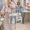 Schoolbag College style dual-purpose backpack Japanese ins cute large-capacity portable messenger bag versatile transparent bar pain bag