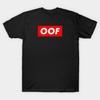 Asian Size Men Black Print T-shirt Oof Trendy Meme - Funny Slang No-Cut Print Cotton Tshirt