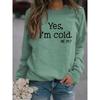 European and American Casual Loose Printed Letter Round Neck Long Sleeve Comfortable Hoodie