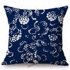 Traditional Delft Navy Blue Toile Floral Pattern Elegant Royal Luxury Home Decoration Cotton Linen Sofa Pillowcase Cushion Cover