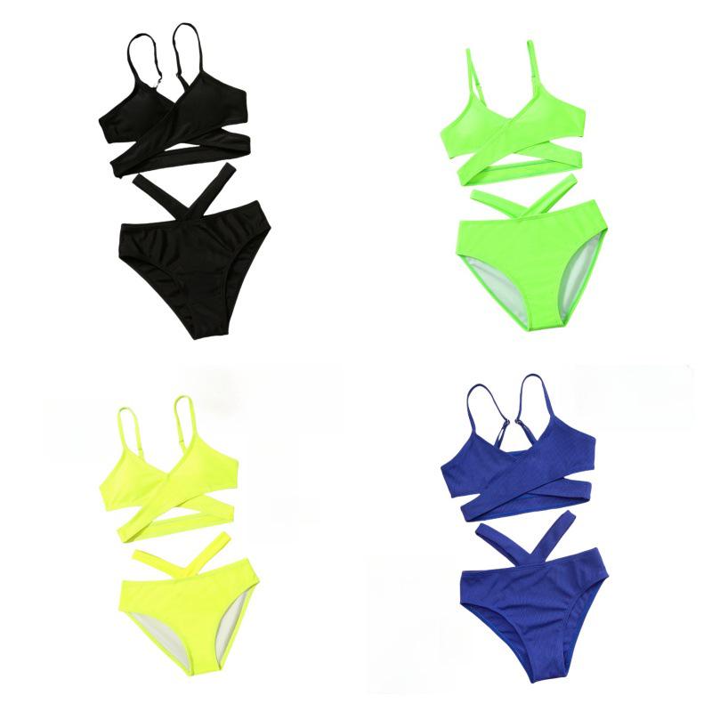 

2024 Women s European & American Solid Color Bikini Swimsuit Size 160