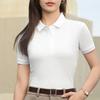 Women's Basic Solid Color Short-sleeved POLO Shirts Summer Knitted Tops Daily Casual Models Can Be Machine Washed and Dry Cleane