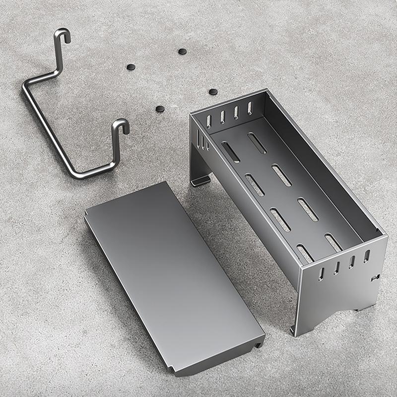 1pc Stainless Steel Kitchen Storage Rack Large-capacity Rag Sponge Draining Rack Household Sink Storage Rack Kitchen Organizer