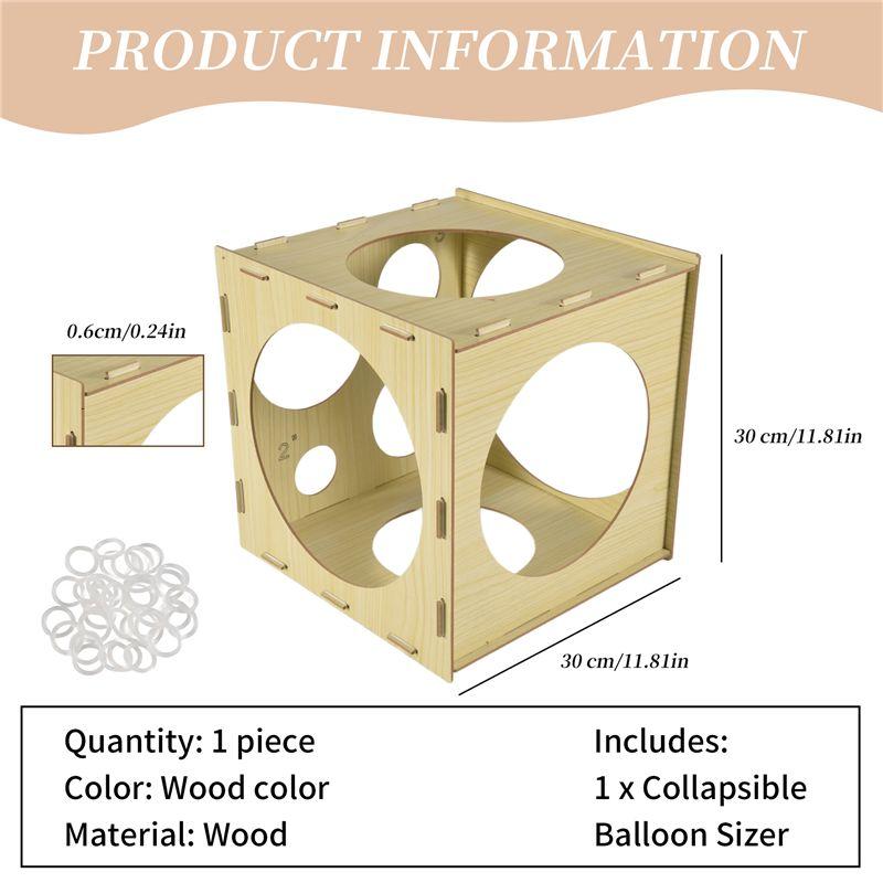 M-Modern-9 Holes Collapsible Balloon Sizer Box Measurement Tool Stable 2-10 Inch For Birthday Wedding Party