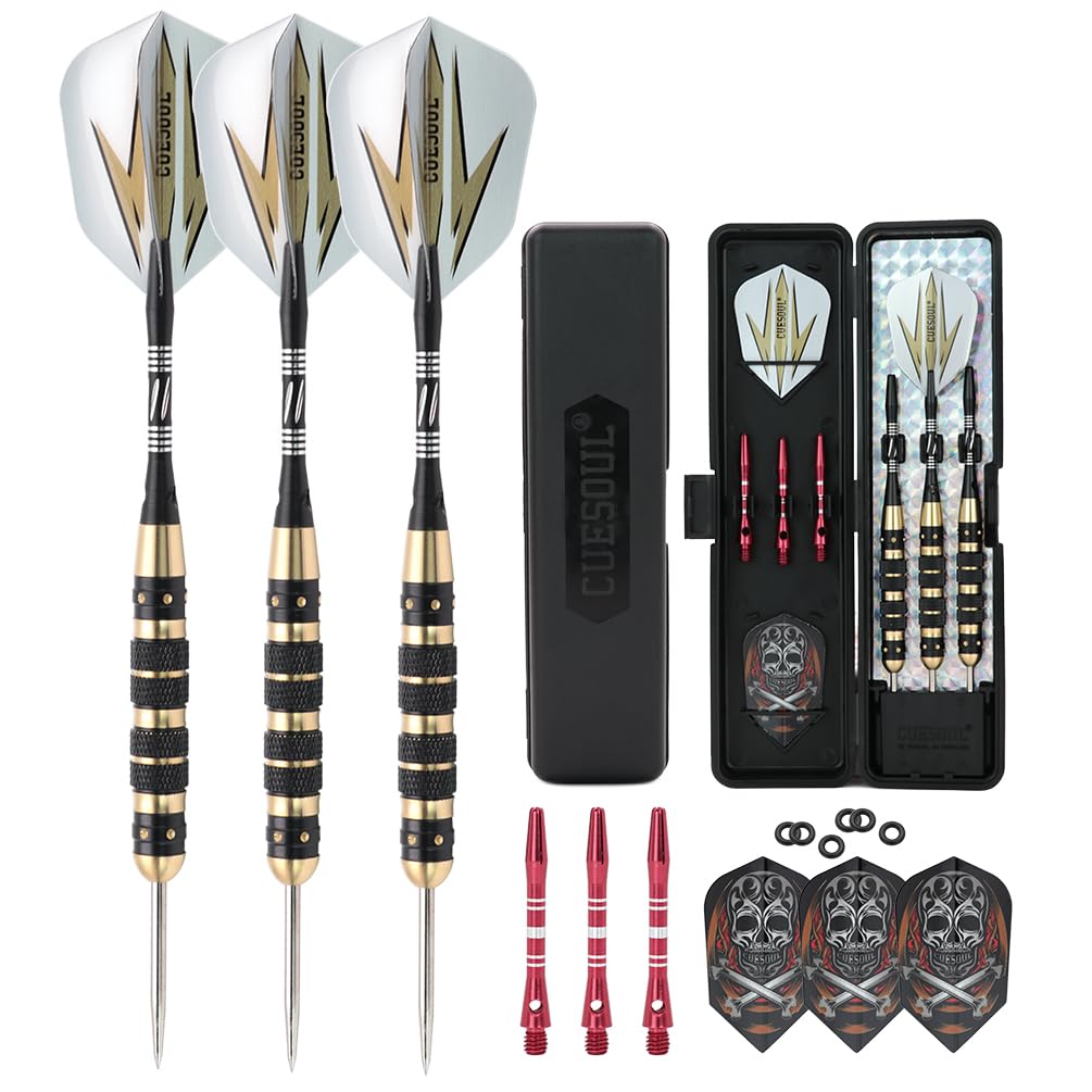 CUESOUL 23g Steel Tip Darts Black Coating Brass Barrel ARCH-F1201