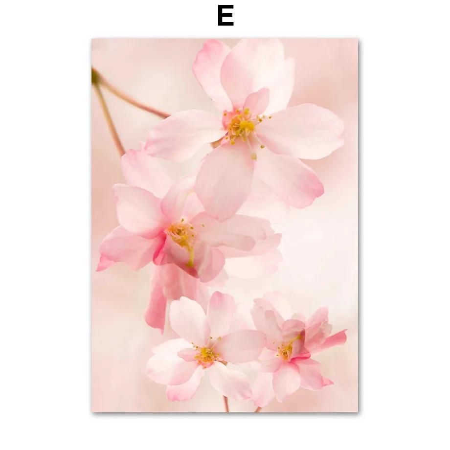 

Розовый вишневый цвет, пион, цветок орхидеи, скандинавские постеры, настенное искусство, холст, живопись и принты, настенные картины для спальни, домашний декор 21x30cm No Framed