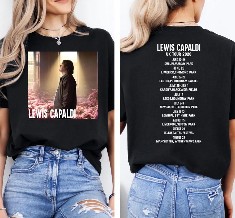 Lewis Capaldi Concert Tshirt, Lewis Capaldi Tour 2026 Tshirt