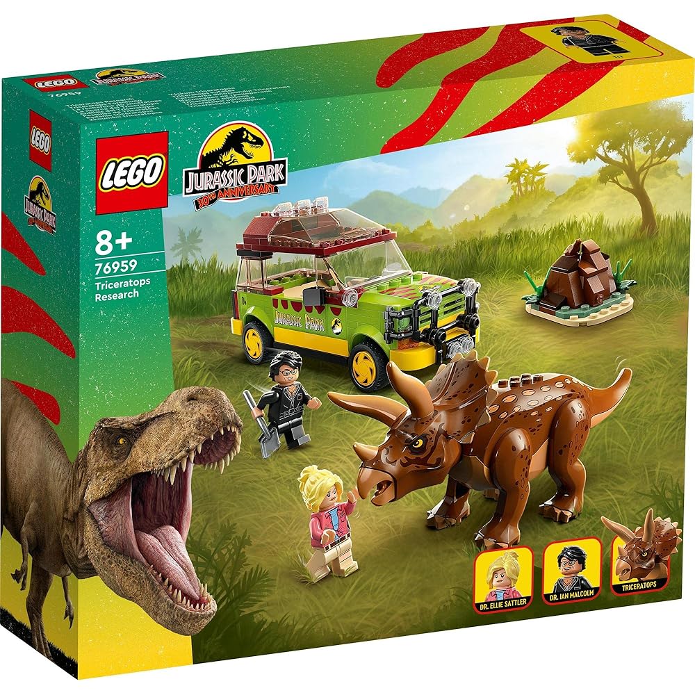 LEGO Jurassic World Triceratops Research Set 76959 Building Blocks Toy for Boys and Girls Ages 8 and Up