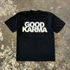 Fashion Women's Hip-Hop Streetwear Tees Oversized Letter Print “GOOD KARMA” Y2k O-neck Loose Cotton T-Shirt Cute Women's Top