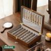 Wooden Jewelry Box With Lock Large Capacity Vintage Style Rings Earrings Bracelets Women