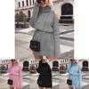 Premium Quality Autumn And Winter Mid Length High Collar Off Shoulder Sweater Dress Mini Dress For Effortless Style