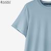 ZANZEA Women Casual O-neck Short Sleeve Summer Patchwork Dress