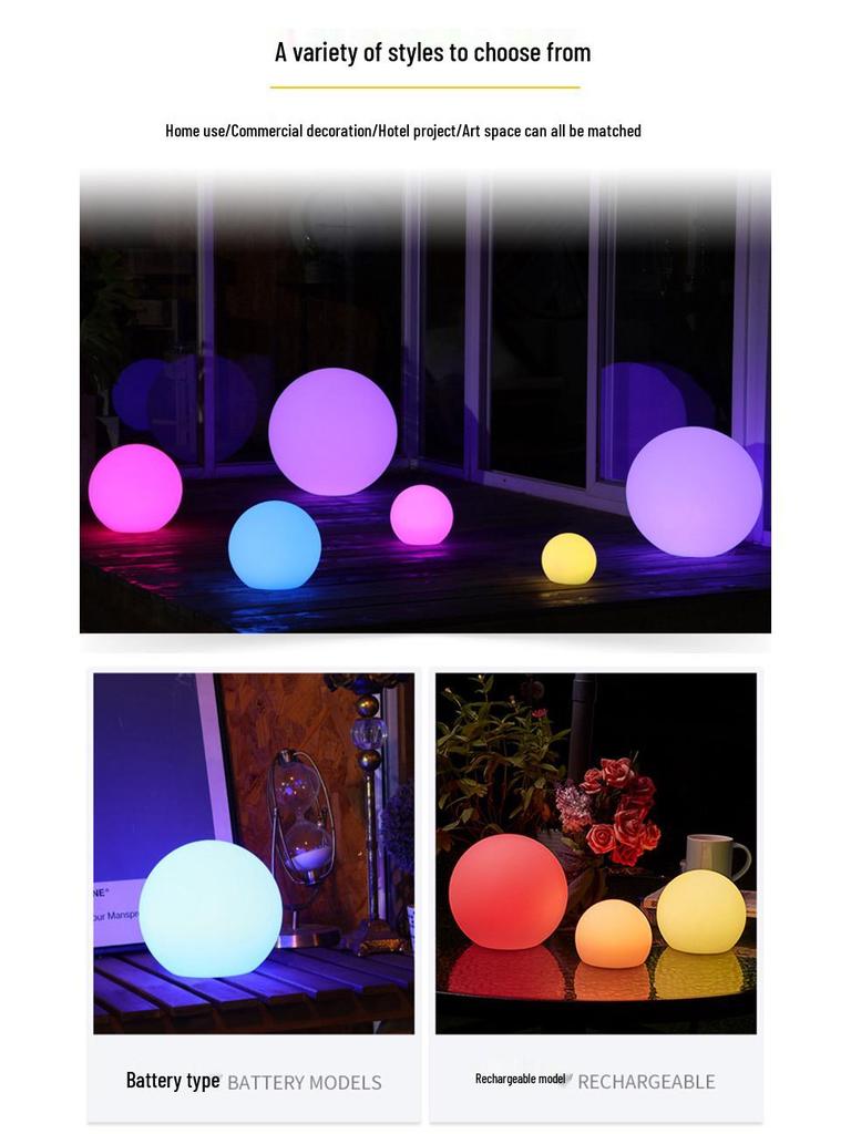 Remote-Control Seven-Color LED Night Light Sphere for Holiday Home Décor