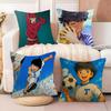 Anime CCaptain Tsubasa Cushion Cover Soft Plush Fabric DoubleSided Printed Sofa Cushion Cover for All Seasons Home Decor Gift