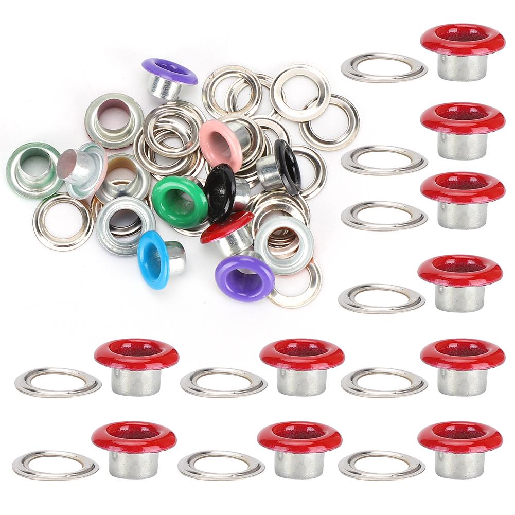 500 Наборов Пряжка-люверс Металлическая люверсная Цветная Для обуви Кожаных сумок DIY Поделки Пуговица Заклепка Инструмент 6 мм