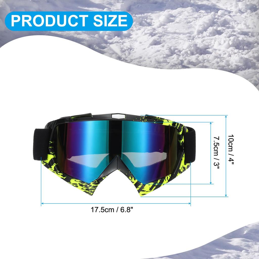 Dirt Bike Motorcycle ATV Ski Racing Helmet for Mountain Ski Yellow Black with Colorful Lenses [PATIKIL] Goggles, Goggles, Goggles, Goggles, Goggles,