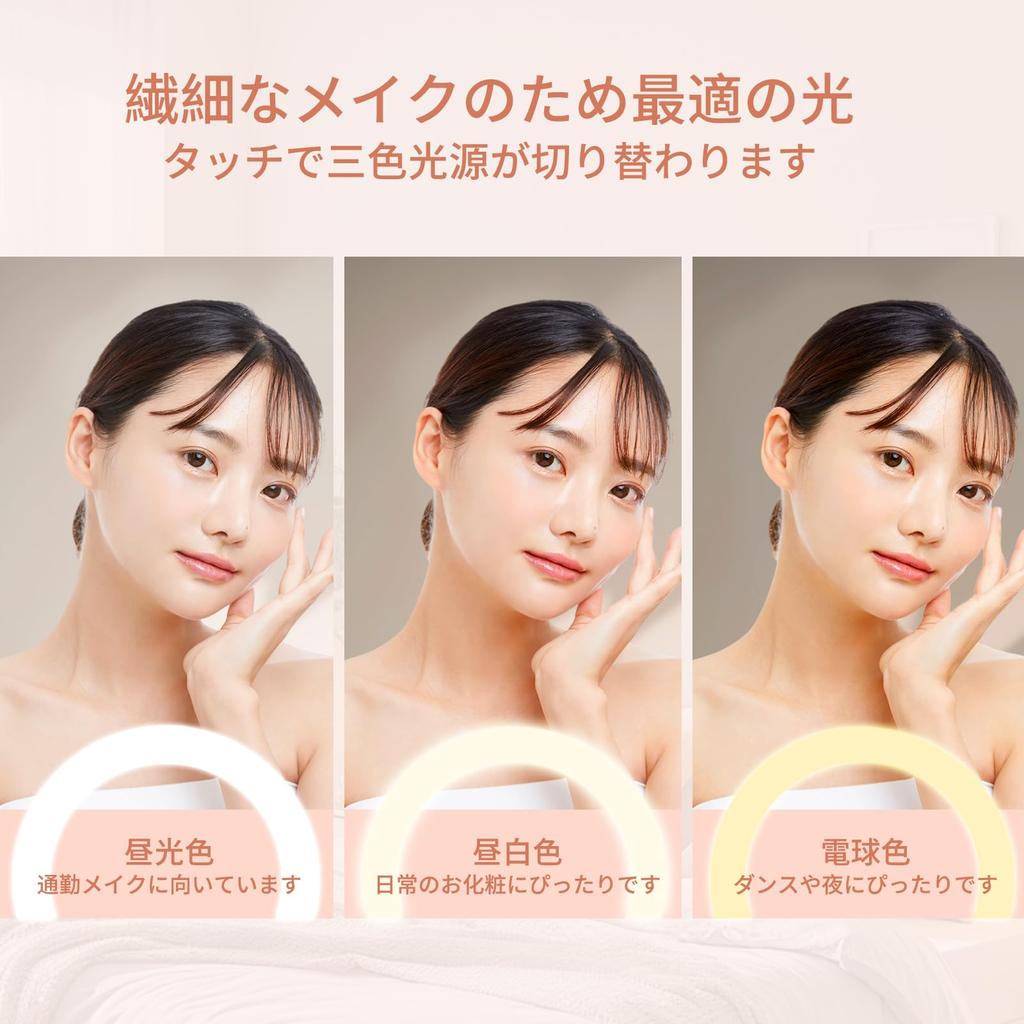 FASCINATE Actress Mirror with Rechargeable High Large Mirror Includes 45 LED Brightness and 10x Magnification Light, [2000mAh Capacity, Surface],