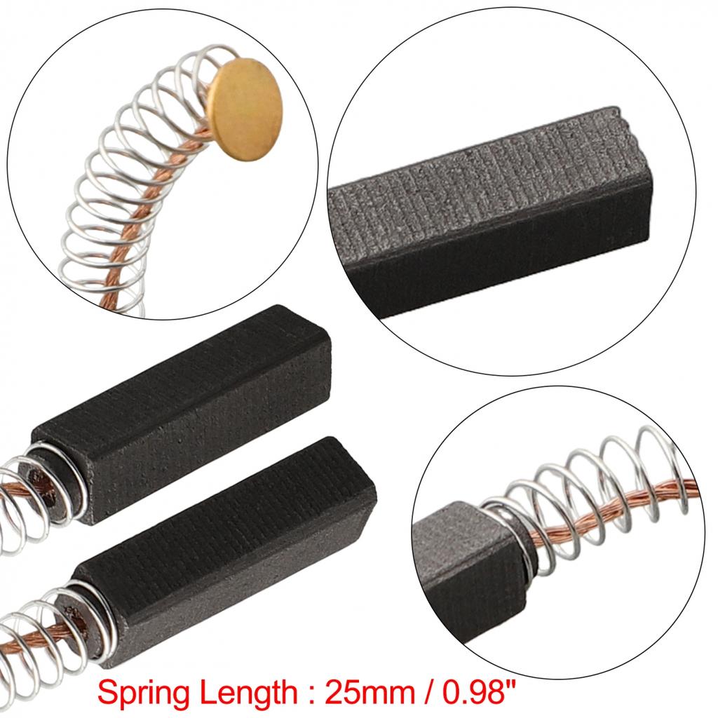 Førsteklasses erstatningskarbonbørster 2 stk for elektriske motorer 20 mm x 6 mm x 5 mm