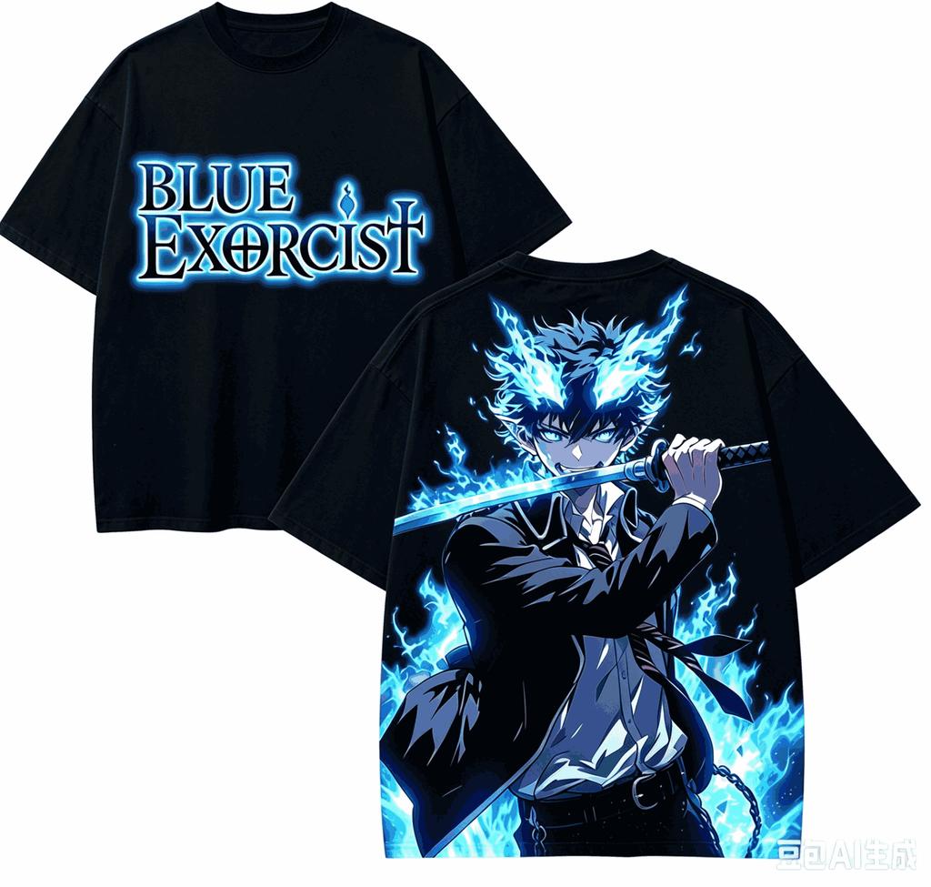 Blue Exorcist Anime Lover T-shirt Harajuku Cotton New Model High Street Oversized Unisex Comfor