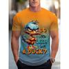 Seltsames Arrogantes Wütendes Enten 3D Gedrucktes Herren T-Shirt Locker Bequem und Lässig Atmungsaktiv für Draußen Y2K Stil Oberteil