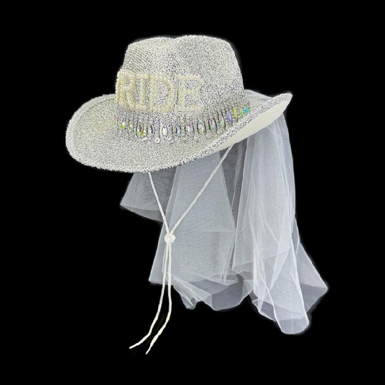 Sparkling Hat With Lace Veil And Feather Embellishments Fashion Hat Decors For Bridal Party Accessories