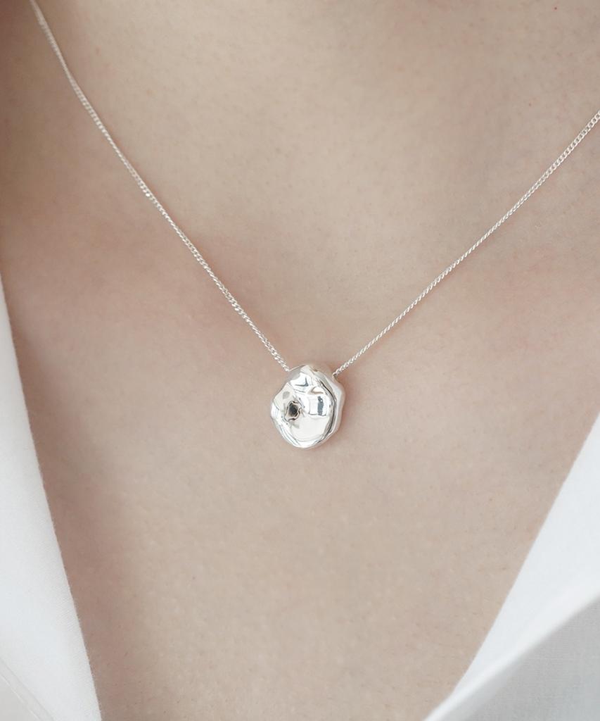 Alleun Silver 925 Asymmetrical Natural Pendant Chain Necklace