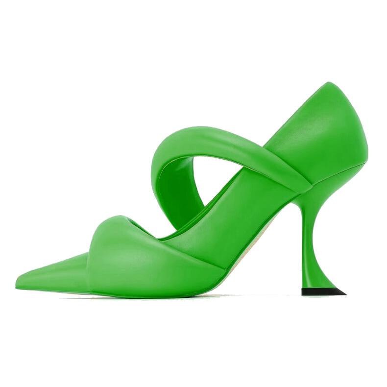 Fashion Brand Cat Heel Pointed Fashion Show Style High-heeled Shoes Spring  Autumn Women Sexy Gathering Party Commuting Nude Shoes 34-43