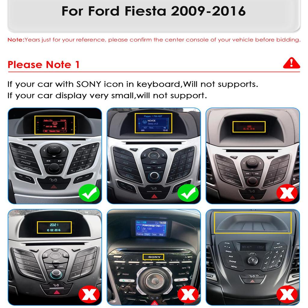 9,7'' QLED obrazovka 2din Android autorádio Multimediální video přehrávač pro Ford Fiesta 2009 - 2017 GPS Navi Carplay Auto 4G LTE RDS AI inteligentní obrazovka