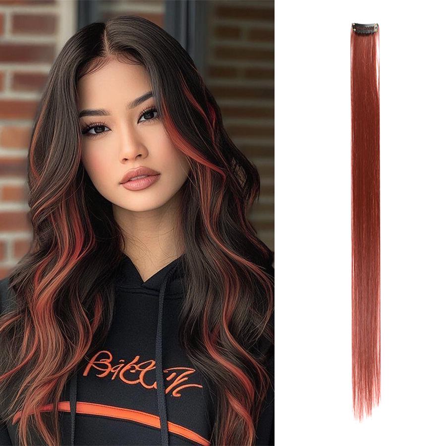Colorful Invisible Clip-In Hair Extension: High-Temperature Silk for Highlighted Straight Hair