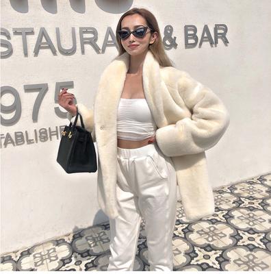 Autumn and Winter New Products, Super Warm, Soft, Loose Fur Coat, Medium and Long Coat, White Imitation Fur