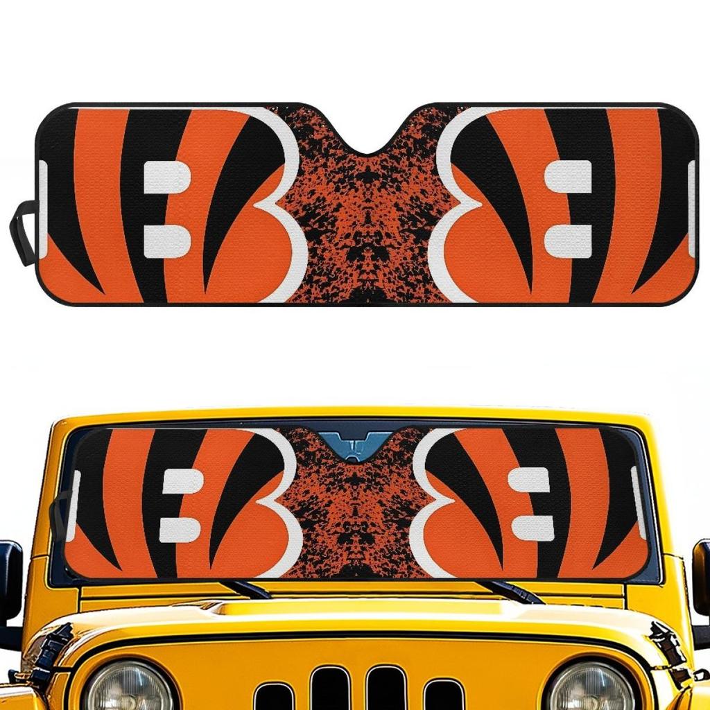 Cincinnati Bengals Off-Road Vehicle Windshield Sunshade - Custom Team Design, Heat Insulation & Sun Protection