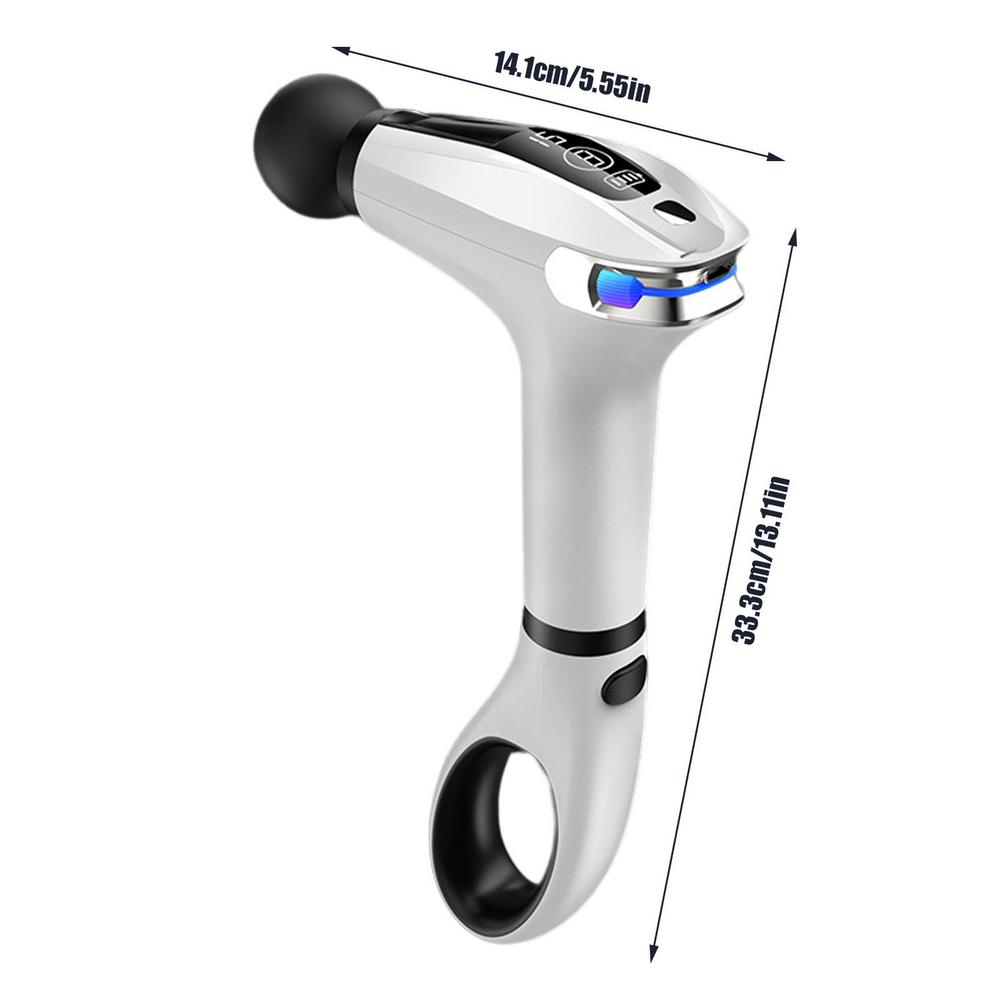 Massagers Handheld Deep Tissue Electric Muscle Massage Guns LED Display Deep Tissue Massage Guns With 4 Massage Heads Tools белый