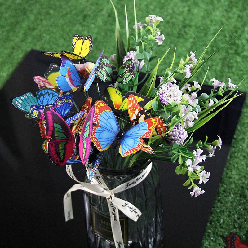 10-50pc Simulation Butterfly Decor Stakes Home Party Garden Patio Decor Colorful Multi-purpose Butterfly Yard Plant Decor