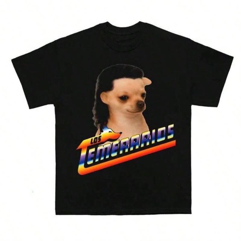 

Fun dogthemed pure cotton crew neck printed Tshirt suitable for both men and women Loosefitting streetwear shirt for couples S