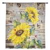 Retro Newspaper Sunflower Wood Grain Sheer Window Curtains For Living Room Kitchen Children Bedroom Voile Hanging Curtain