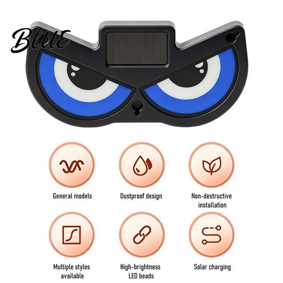 Wireless Automotive Led Light Solar Demon Eye Car Window Light Dynamic LED Night with Smart Usb Rechargeable Sensor Modes Suction Cup USB