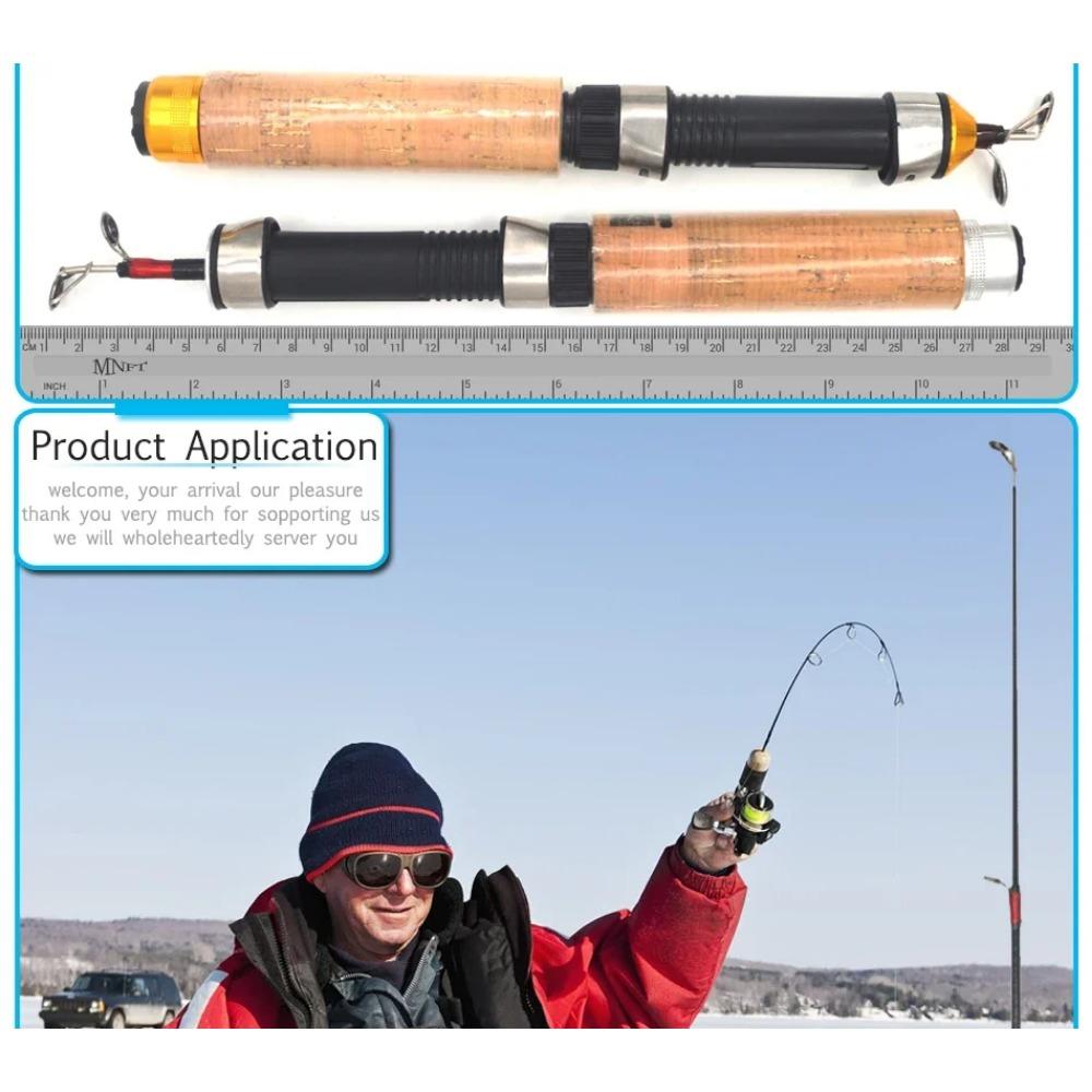 60cm H Action 2 Section Carbon Fiber Spinning Fishing Rod Shrimp Rods Ice Winter Fishing Pole Pros Accessories Kids River Tackle 260319
