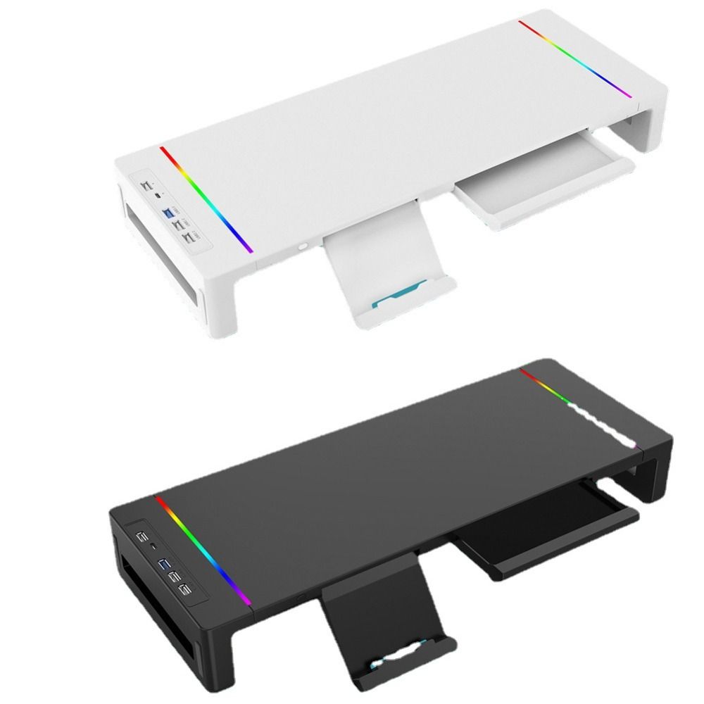 RGB Lights Computer Display Stand Foldable Notebook Elevating Bracket Desktop