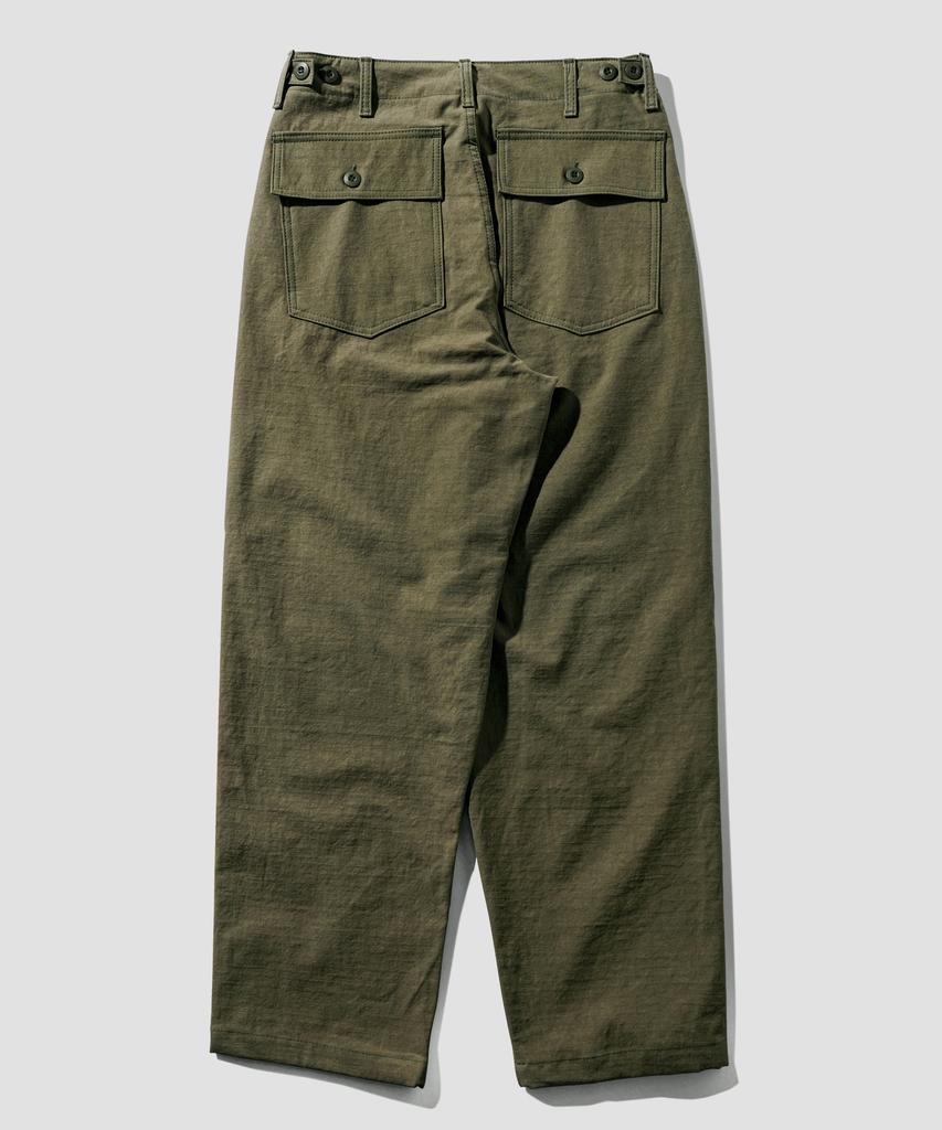 PERSTEP Rough Slub Fatigue Pants Olive Julp4678