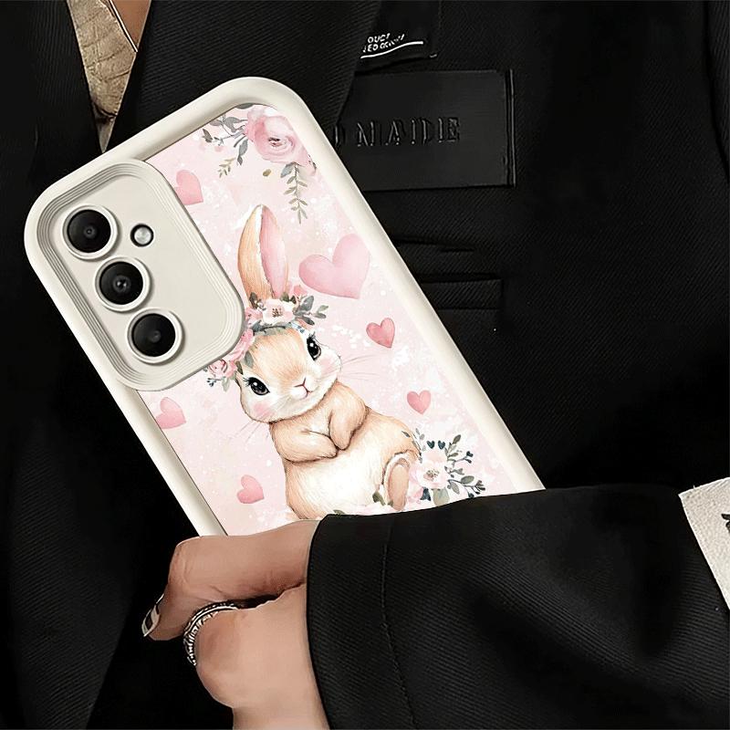 Phone Case for Samsung Galaxy A17 A16 A15 A14 A13 Cute Cartoon Bunny Rabbit A56 A36 A26 A55 A35 A25 A54 A34 A24 A53 A33 A23 A07