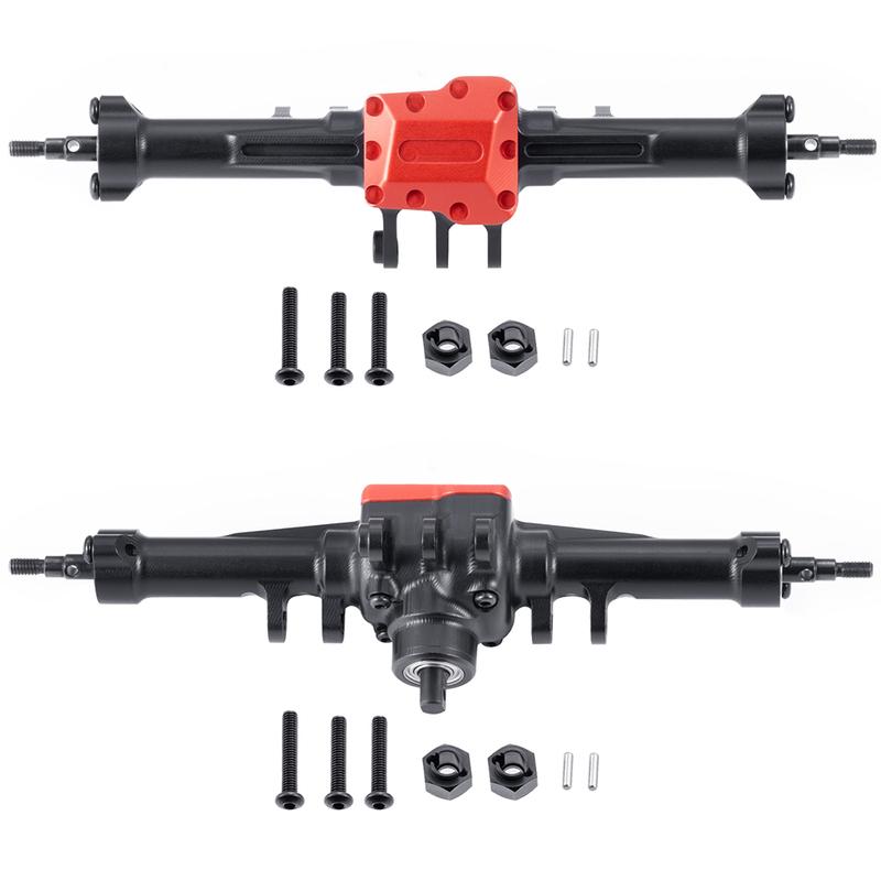 YEAHRUN Aluminum Extended Front Rear Axles for 1/18 RC Micro Crawler Car TRX4M Defender Bronco High Trail K10 Parts