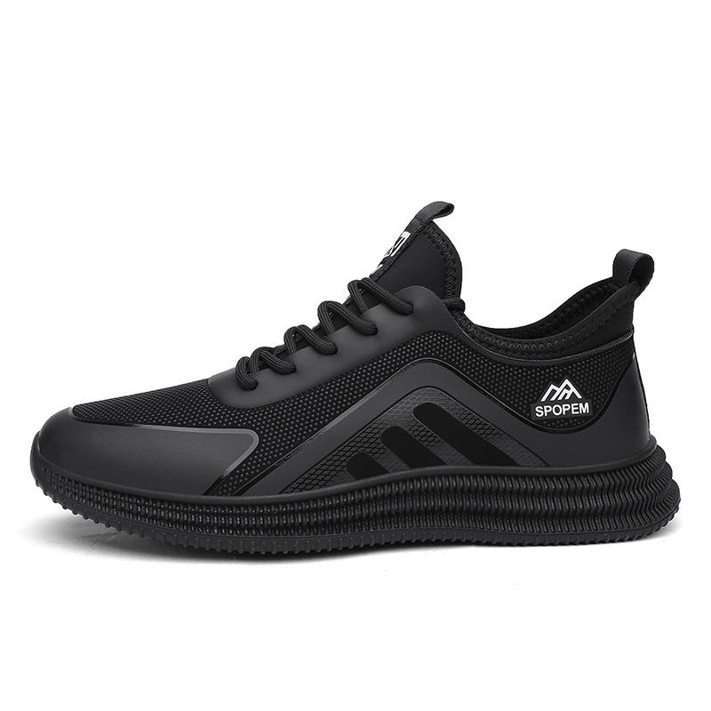 Men's shoes low-top black sneakers spring new men's commuting casual shoes men's jogging trend platform shoes