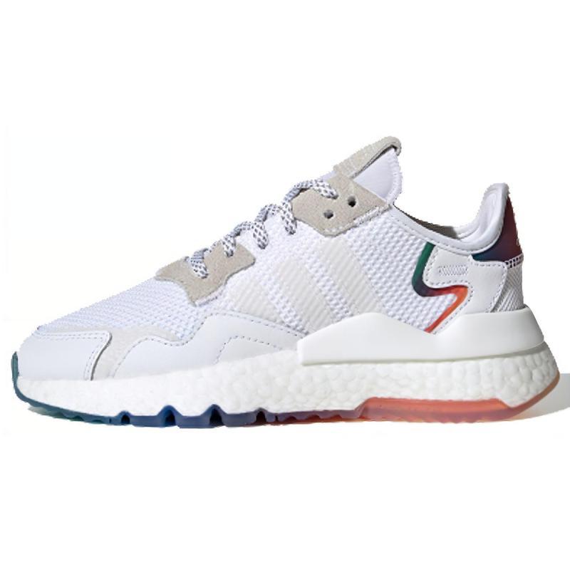 

Adidas Originals Nite Jogger Shock Absorbers Low Top Kids Lifestyle Shoes White Brown Sneakers FV4544 36